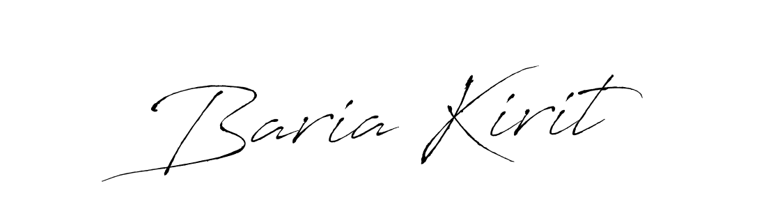 Make a beautiful signature design for name Baria Kirit. With this signature (Antro_Vectra) style, you can create a handwritten signature for free. Baria Kirit signature style 6 images and pictures png