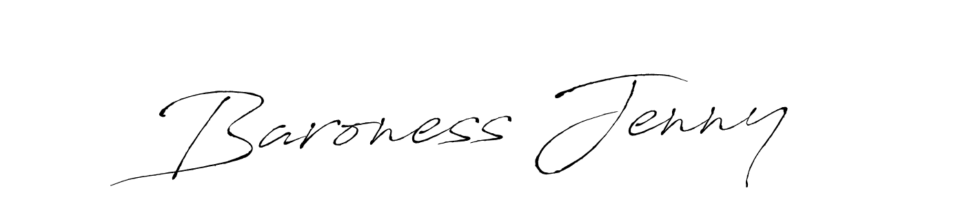 Baroness Jenny stylish signature style. Best Handwritten Sign (Antro_Vectra) for my name. Handwritten Signature Collection Ideas for my name Baroness Jenny. Baroness Jenny signature style 6 images and pictures png