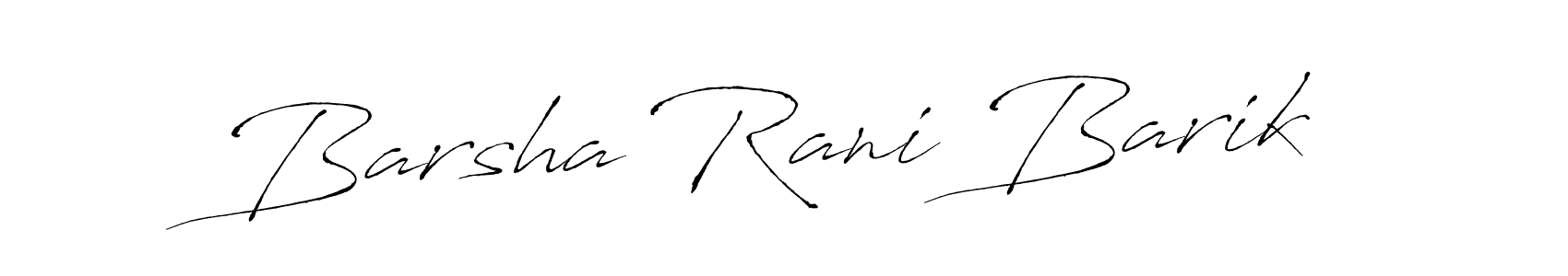 How to make Barsha Rani Barik name signature. Use Antro_Vectra style for creating short signs online. This is the latest handwritten sign. Barsha Rani Barik signature style 6 images and pictures png