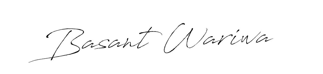 Make a beautiful signature design for name Basant Wariwa. With this signature (Antro_Vectra) style, you can create a handwritten signature for free. Basant Wariwa signature style 6 images and pictures png