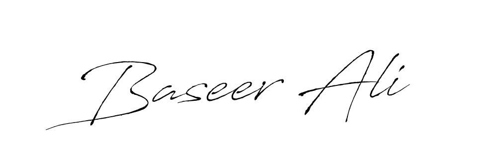 Make a beautiful signature design for name Baseer Ali. With this signature (Antro_Vectra) style, you can create a handwritten signature for free. Baseer Ali signature style 6 images and pictures png