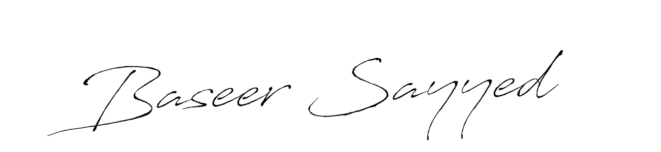 Design your own signature with our free online signature maker. With this signature software, you can create a handwritten (Antro_Vectra) signature for name Baseer Sayyed. Baseer Sayyed signature style 6 images and pictures png