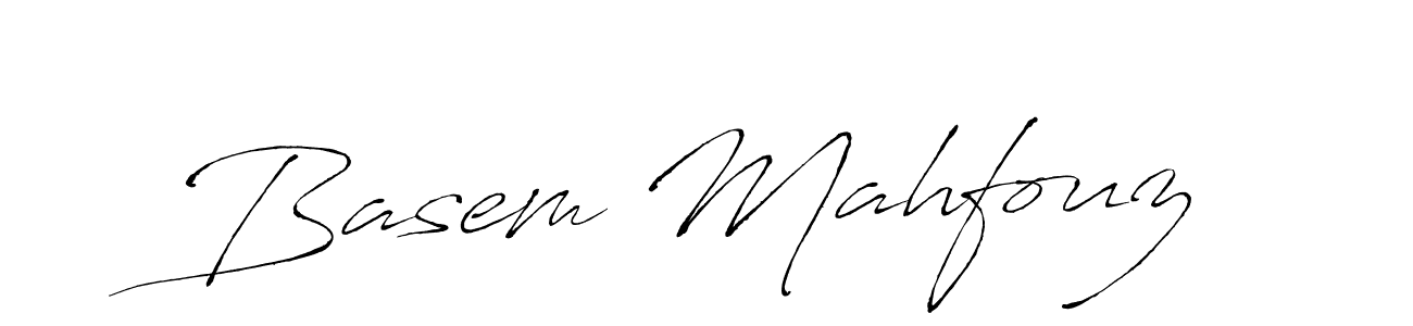 How to make Basem Mahfouz name signature. Use Antro_Vectra style for creating short signs online. This is the latest handwritten sign. Basem Mahfouz signature style 6 images and pictures png