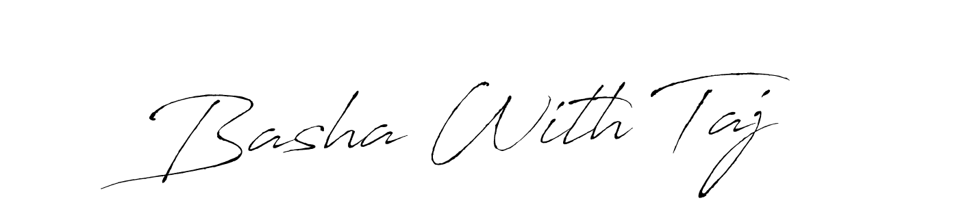 Also You can easily find your signature by using the search form. We will create Basha With Taj name handwritten signature images for you free of cost using Antro_Vectra sign style. Basha With Taj signature style 6 images and pictures png