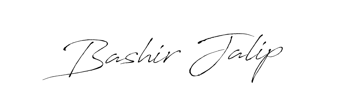 Make a beautiful signature design for name Bashir Jalip. With this signature (Antro_Vectra) style, you can create a handwritten signature for free. Bashir Jalip signature style 6 images and pictures png