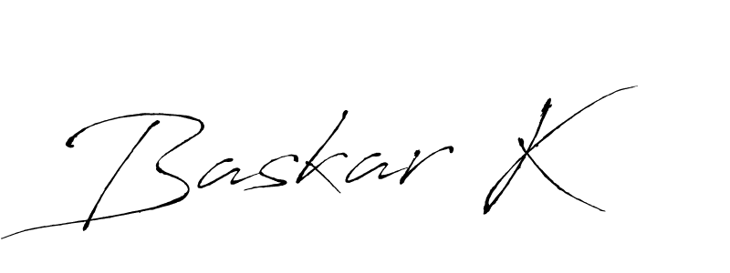 Design your own signature with our free online signature maker. With this signature software, you can create a handwritten (Antro_Vectra) signature for name Baskar K. Baskar K signature style 6 images and pictures png