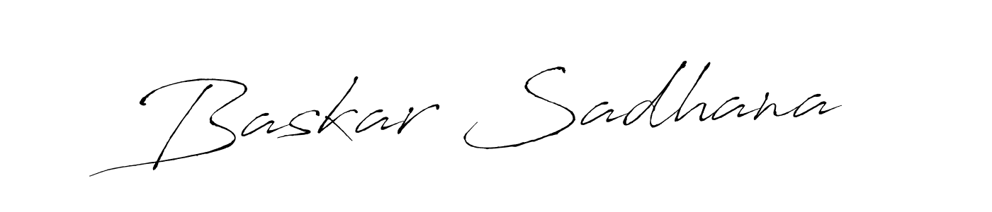 Also we have Baskar Sadhana name is the best signature style. Create professional handwritten signature collection using Antro_Vectra autograph style. Baskar Sadhana signature style 6 images and pictures png