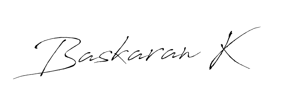 Create a beautiful signature design for name Baskaran K. With this signature (Antro_Vectra) fonts, you can make a handwritten signature for free. Baskaran K signature style 6 images and pictures png