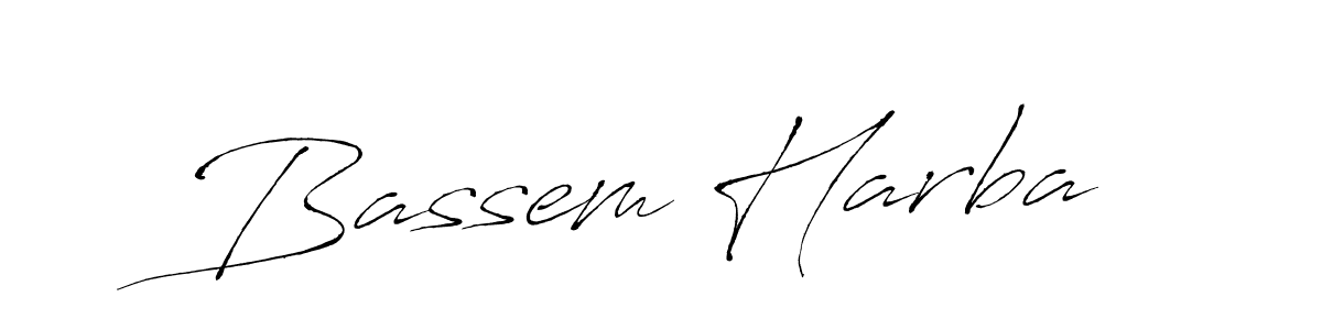 Bassem Harba stylish signature style. Best Handwritten Sign (Antro_Vectra) for my name. Handwritten Signature Collection Ideas for my name Bassem Harba. Bassem Harba signature style 6 images and pictures png