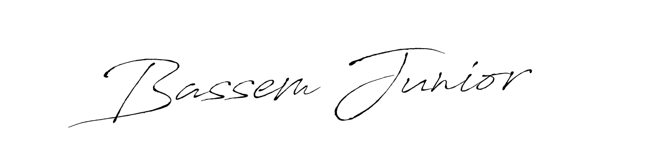 Make a beautiful signature design for name Bassem Junior. With this signature (Antro_Vectra) style, you can create a handwritten signature for free. Bassem Junior signature style 6 images and pictures png