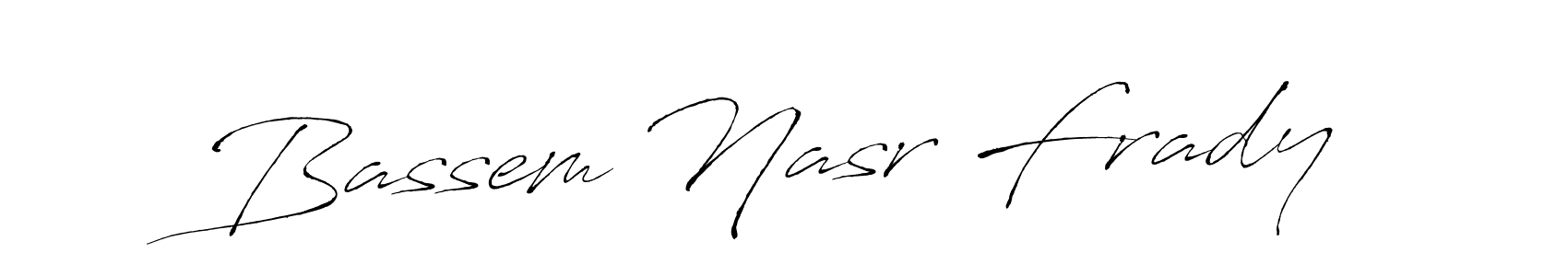 How to make Bassem Nasr Frady name signature. Use Antro_Vectra style for creating short signs online. This is the latest handwritten sign. Bassem Nasr Frady signature style 6 images and pictures png
