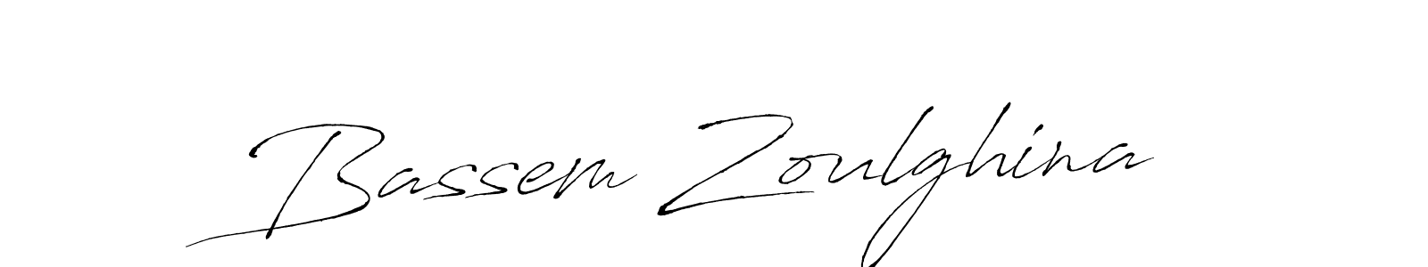 How to make Bassem Zoulghina name signature. Use Antro_Vectra style for creating short signs online. This is the latest handwritten sign. Bassem Zoulghina signature style 6 images and pictures png