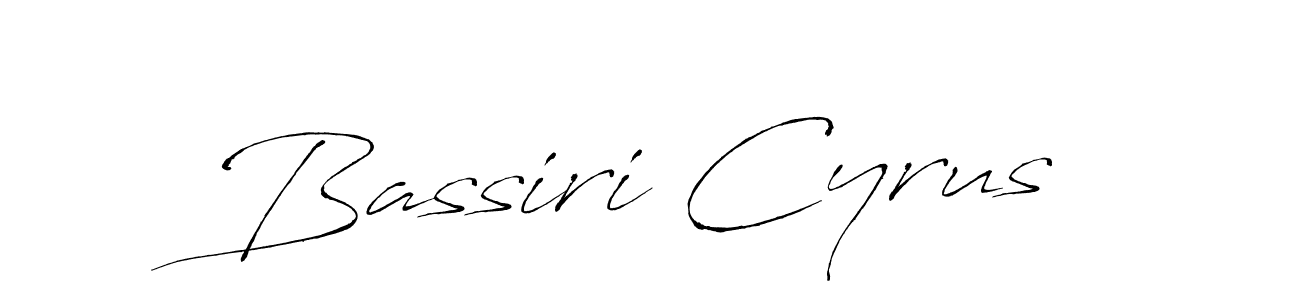Design your own signature with our free online signature maker. With this signature software, you can create a handwritten (Antro_Vectra) signature for name Bassiri Cyrus. Bassiri Cyrus signature style 6 images and pictures png