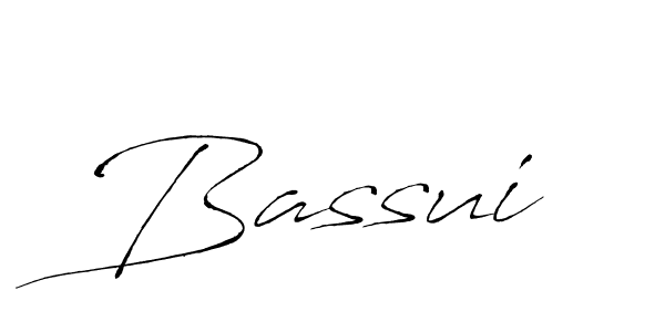 Design your own signature with our free online signature maker. With this signature software, you can create a handwritten (Antro_Vectra) signature for name Bassui. Bassui signature style 6 images and pictures png