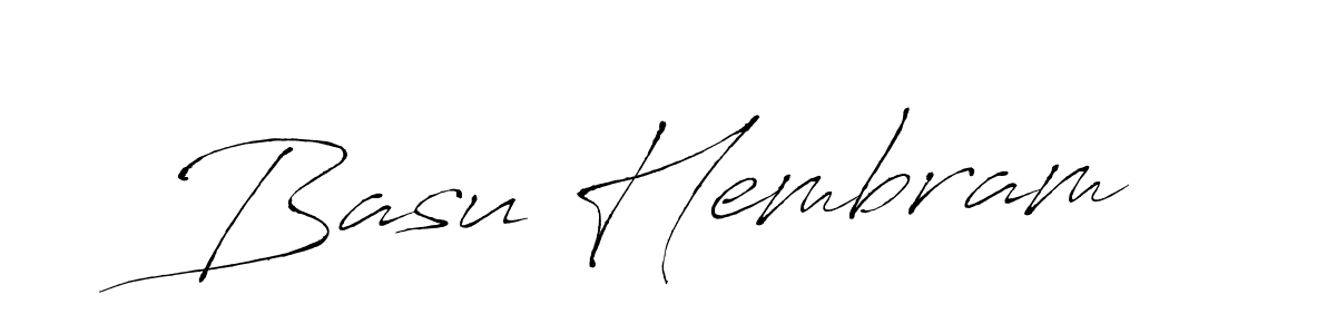 Make a beautiful signature design for name Basu Hembram. With this signature (Antro_Vectra) style, you can create a handwritten signature for free. Basu Hembram signature style 6 images and pictures png