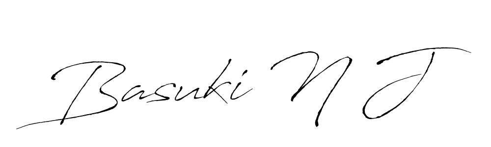 Create a beautiful signature design for name Basuki N J. With this signature (Antro_Vectra) fonts, you can make a handwritten signature for free. Basuki N J signature style 6 images and pictures png