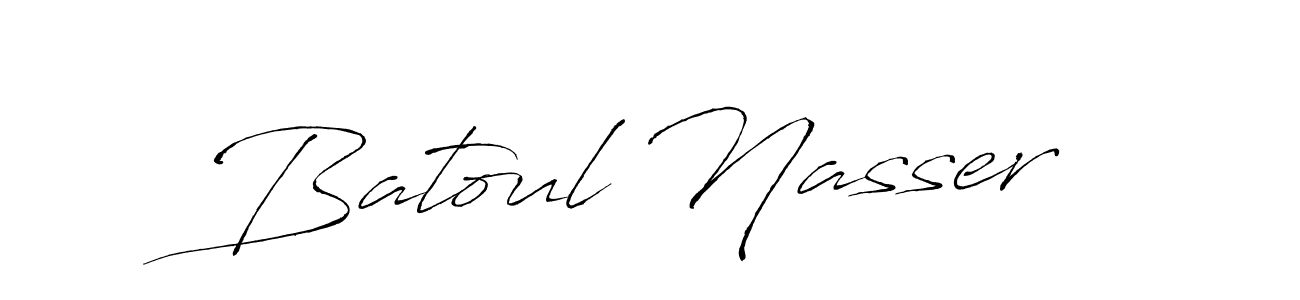 Design your own signature with our free online signature maker. With this signature software, you can create a handwritten (Antro_Vectra) signature for name Batoul Nasser. Batoul Nasser signature style 6 images and pictures png