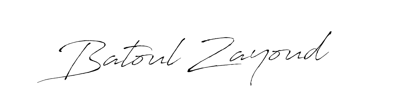 How to make Batoul Zayoud name signature. Use Antro_Vectra style for creating short signs online. This is the latest handwritten sign. Batoul Zayoud signature style 6 images and pictures png