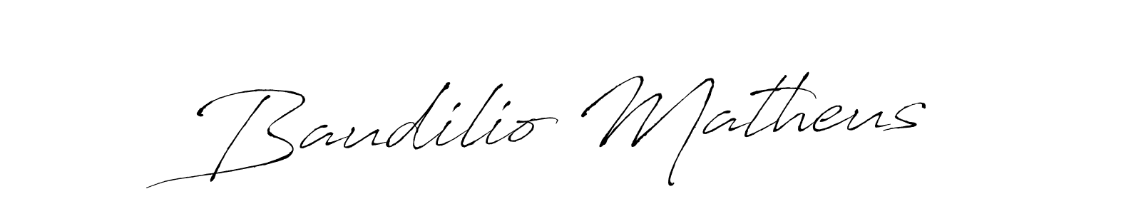 Design your own signature with our free online signature maker. With this signature software, you can create a handwritten (Antro_Vectra) signature for name Baudilio Matheus. Baudilio Matheus signature style 6 images and pictures png