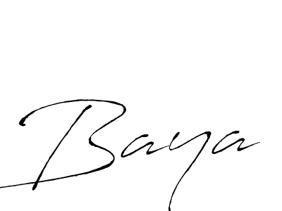 Design your own signature with our free online signature maker. With this signature software, you can create a handwritten (Antro_Vectra) signature for name Baya. Baya signature style 6 images and pictures png