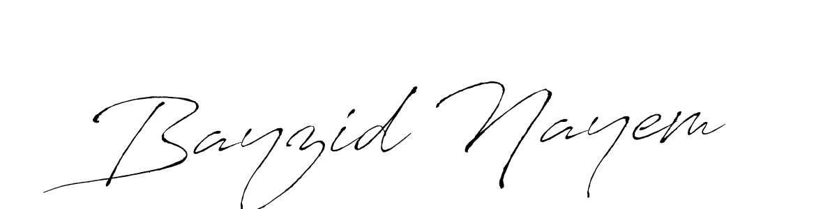 Design your own signature with our free online signature maker. With this signature software, you can create a handwritten (Antro_Vectra) signature for name Bayzid Nayem. Bayzid Nayem signature style 6 images and pictures png