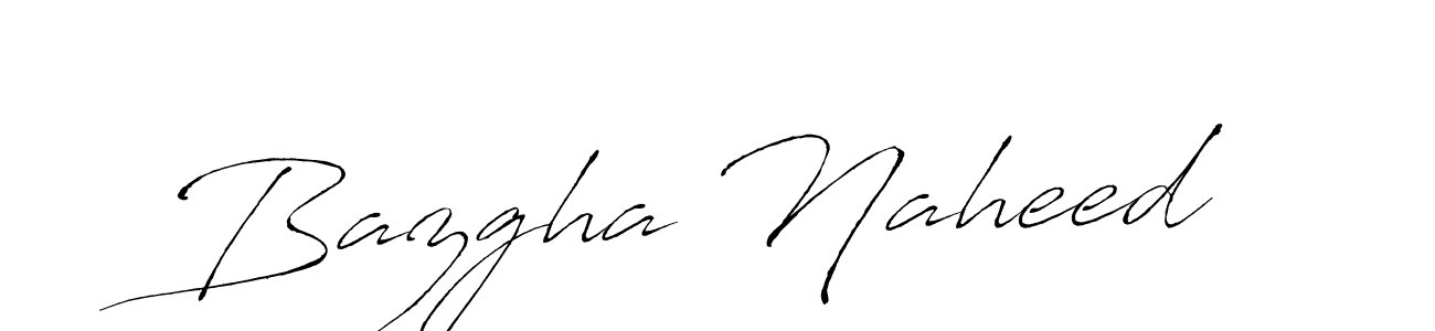 How to make Bazgha Naheed name signature. Use Antro_Vectra style for creating short signs online. This is the latest handwritten sign. Bazgha Naheed signature style 6 images and pictures png