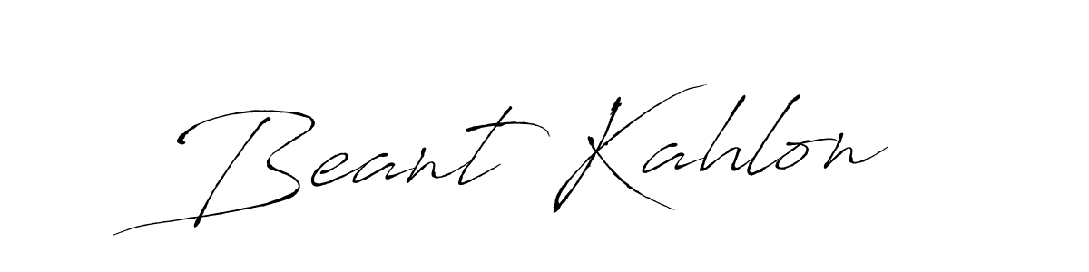 Make a beautiful signature design for name Beant Kahlon. With this signature (Antro_Vectra) style, you can create a handwritten signature for free. Beant Kahlon signature style 6 images and pictures png