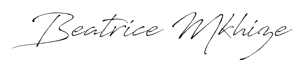 A stylish, flowing autograph style designed for name Beatrice Mkhize using Antro_Vectra typography. Perfect for digital creative projects. Beatrice Mkhize signature style 6 images and pictures png