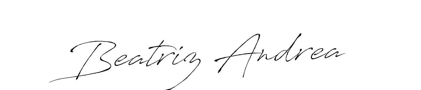 How to make Beatriz Andrea name signature. Use Antro_Vectra style for creating short signs online. This is the latest handwritten sign. Beatriz Andrea signature style 6 images and pictures png