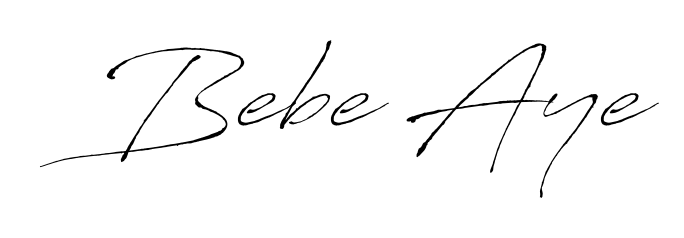 Get an exclusive digital autograph for Bebe Aye. The Antro_Vectra typeface captures the charm of real penmanship on paper. Bebe Aye signature style 6 images and pictures png