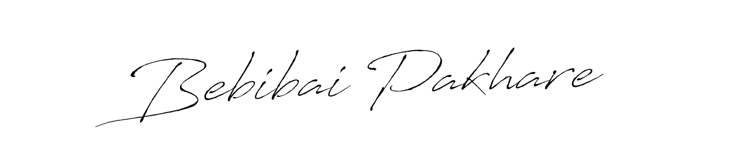 Create a beautiful signature design for name Bebibai Pakhare. With this signature (Antro_Vectra) fonts, you can make a handwritten signature for free. Bebibai Pakhare signature style 6 images and pictures png