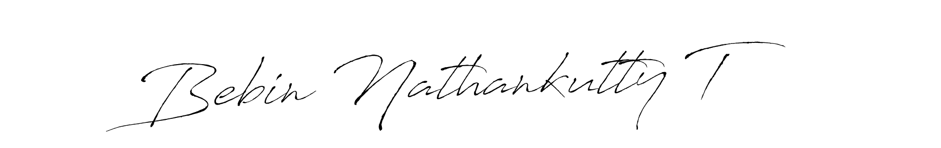 You can use this online signature creator to create a handwritten signature for the name Bebin Nathankutty T. This is the best online autograph maker. Bebin Nathankutty T signature style 6 images and pictures png