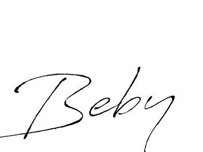 Design your own signature with our free online signature maker. With this signature software, you can create a handwritten (Antro_Vectra) signature for name Beby. Beby signature style 6 images and pictures png