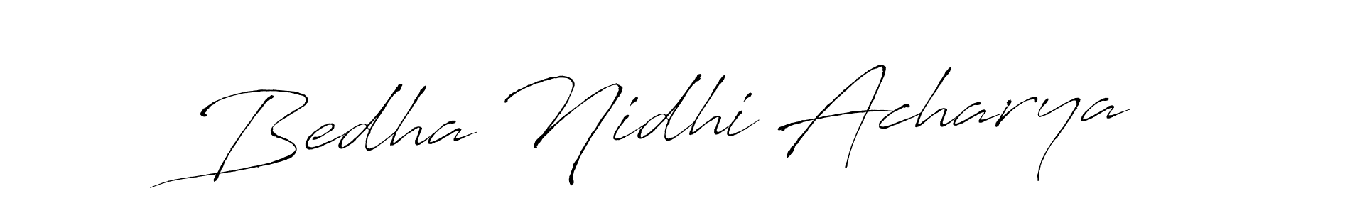 You should practise on your own different ways (Antro_Vectra) to write your name (Bedha Nidhi Acharya) in signature. don't let someone else do it for you. Bedha Nidhi Acharya signature style 6 images and pictures png