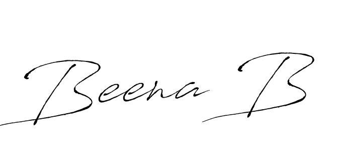 Beena B stylish signature style. Best Handwritten Sign (Antro_Vectra) for my name. Handwritten Signature Collection Ideas for my name Beena B. Beena B signature style 6 images and pictures png