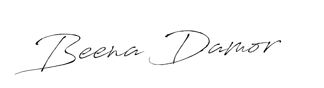 Make a beautiful signature design for name Beena Damor. With this signature (Antro_Vectra) style, you can create a handwritten signature for free. Beena Damor signature style 6 images and pictures png
