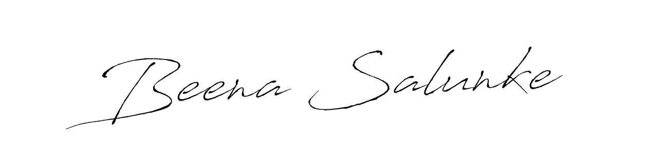 Antro_Vectra is a professional signature style that is perfect for those who want to add a touch of class to their signature. It is also a great choice for those who want to make their signature more unique. Get Beena Salunke name to fancy signature for free. Beena Salunke signature style 6 images and pictures png