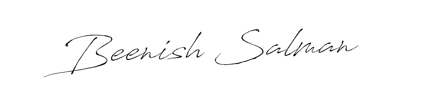 Design your own signature with our free online signature maker. With this signature software, you can create a handwritten (Antro_Vectra) signature for name Beenish Salman. Beenish Salman signature style 6 images and pictures png
