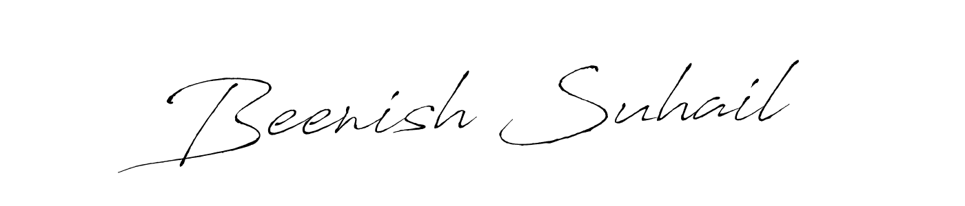 Design your own signature with our free online signature maker. With this signature software, you can create a handwritten (Antro_Vectra) signature for name Beenish Suhail. Beenish Suhail signature style 6 images and pictures png