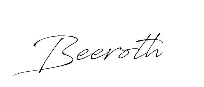 Design your own signature with our free online signature maker. With this signature software, you can create a handwritten (Antro_Vectra) signature for name Beeroth. Beeroth signature style 6 images and pictures png