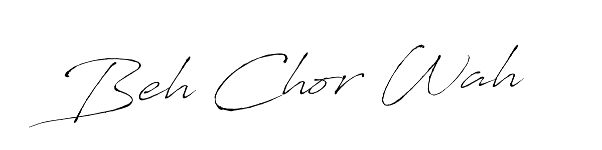Design your own signature with our free online signature maker. With this signature software, you can create a handwritten (Antro_Vectra) signature for name Beh Chor Wah. Beh Chor Wah signature style 6 images and pictures png