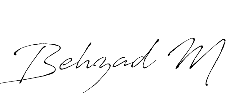 How to make Behzad M signature? Antro_Vectra is a professional autograph style. Create handwritten signature for Behzad M name. Behzad M signature style 6 images and pictures png