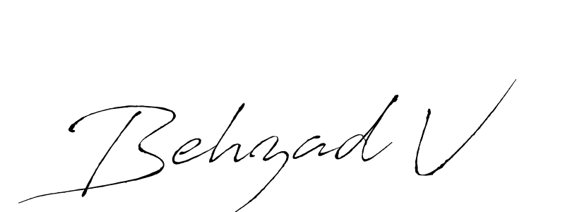 Create a beautiful signature design for name Behzad V. With this signature (Antro_Vectra) fonts, you can make a handwritten signature for free. Behzad V signature style 6 images and pictures png