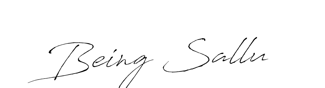 Design your own signature with our free online signature maker. With this signature software, you can create a handwritten (Antro_Vectra) signature for name Being Sallu. Being Sallu signature style 6 images and pictures png