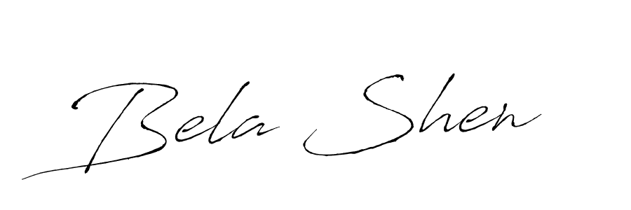 Make a beautiful signature design for name Bela Shen. With this signature (Antro_Vectra) style, you can create a handwritten signature for free. Bela Shen signature style 6 images and pictures png