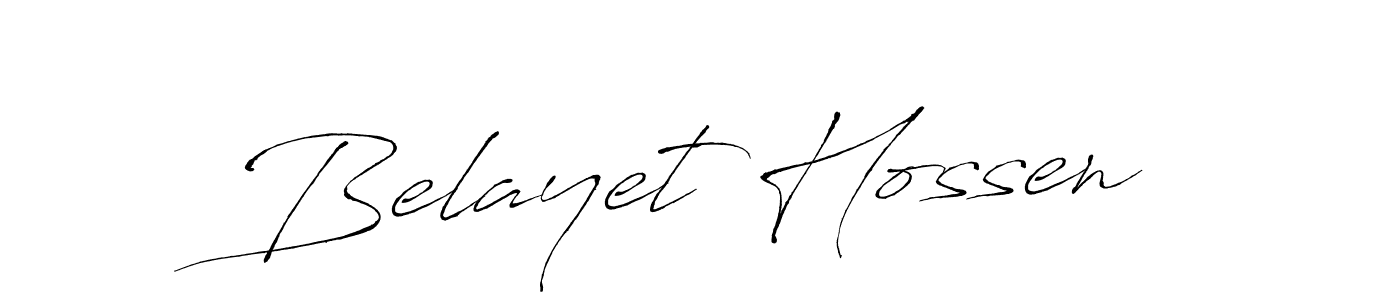 Make a beautiful signature design for name Belayet Hossen. With this signature (Antro_Vectra) style, you can create a handwritten signature for free. Belayet Hossen signature style 6 images and pictures png