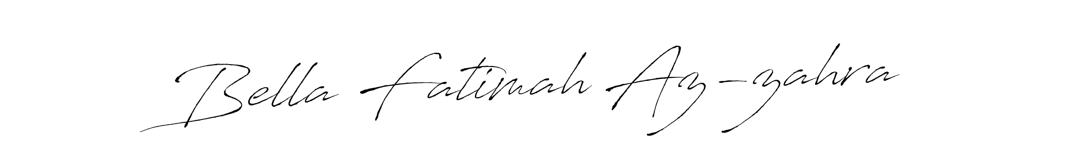 How to make Bella Fatimah Az-zahra name signature. Use Antro_Vectra style for creating short signs online. This is the latest handwritten sign. Bella Fatimah Az-zahra signature style 6 images and pictures png