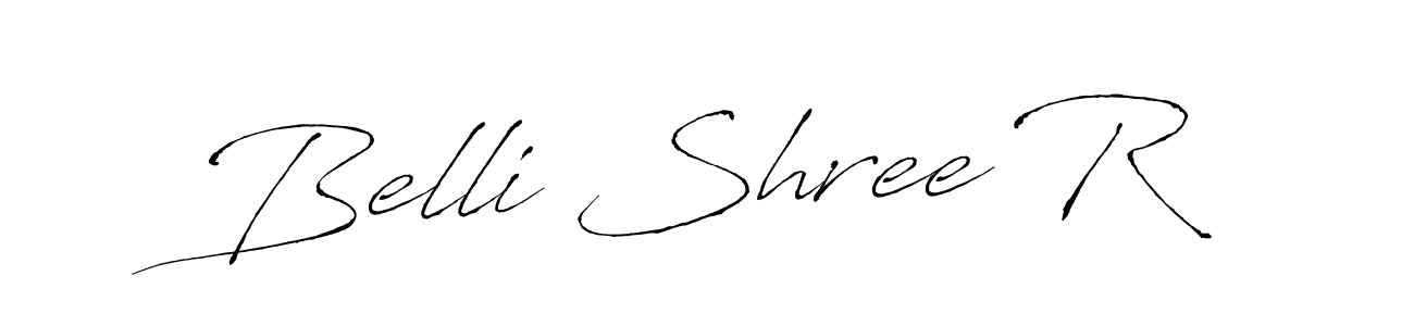 How to make Belli Shree R name signature. Use Antro_Vectra style for creating short signs online. This is the latest handwritten sign. Belli Shree R signature style 6 images and pictures png