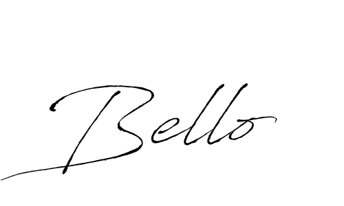 Use a signature maker to create a handwritten signature online. With this signature software, you can design (Antro_Vectra) your own signature for name Bello. Bello signature style 6 images and pictures png
