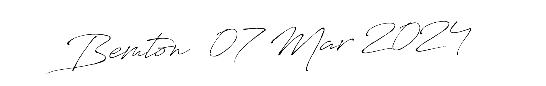 Create a beautiful signature design for name Bemton  07 Mar 2024. With this signature (Antro_Vectra) fonts, you can make a handwritten signature for free. Bemton  07 Mar 2024 signature style 6 images and pictures png